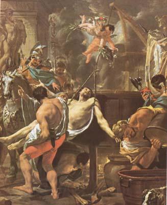 LE BRUN, Charles The Martyrdom of St John the Evangelist at the Porta Latina (mk08) Norge oil painting art